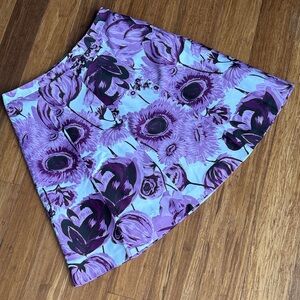 Ann Taylor Purple and White Floral Skirt